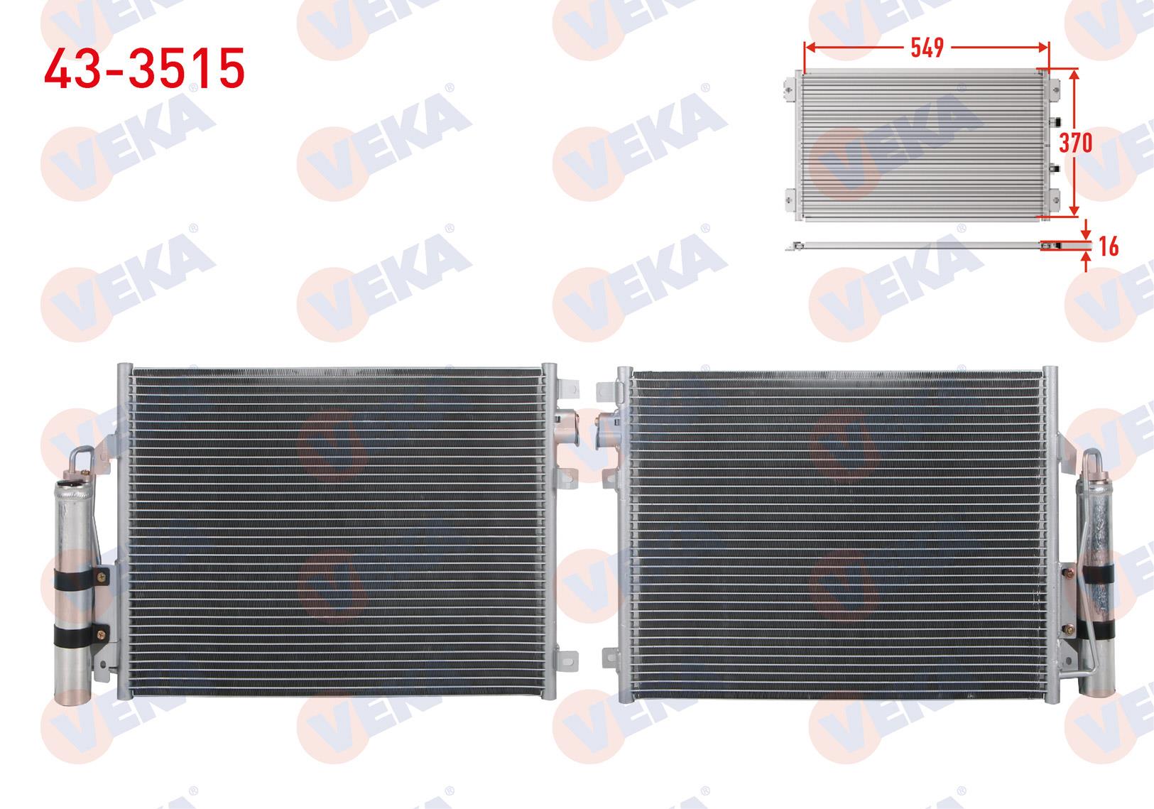 Klima Radyatörü Renault Kango Clio2 Thalıa Tüplü-----veka433515 Mga82113-tüplü Filitreli | Veka 433515