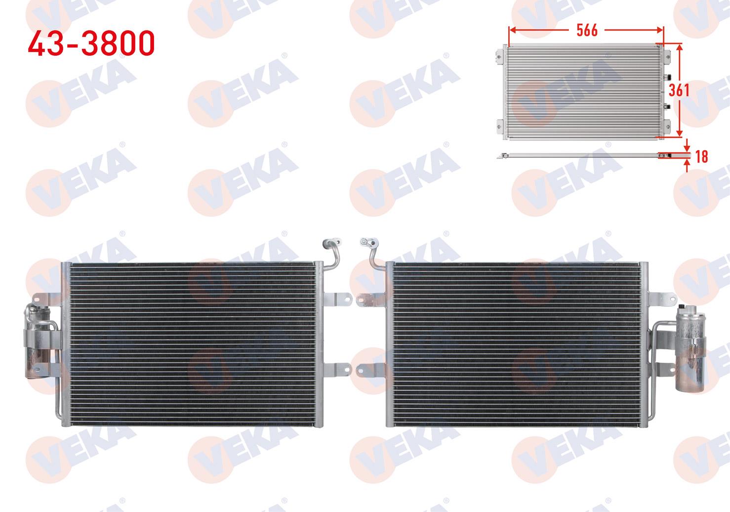 Klima Radyatörü Vw Seat Cordoba (6k2) 1.4 Tdı 1.9 Tdı 1999-2002 / Ibıza Iı (6k1) 1.4 16v 1.6i 1.9 Tdı 1993-2002 | Veka 433800