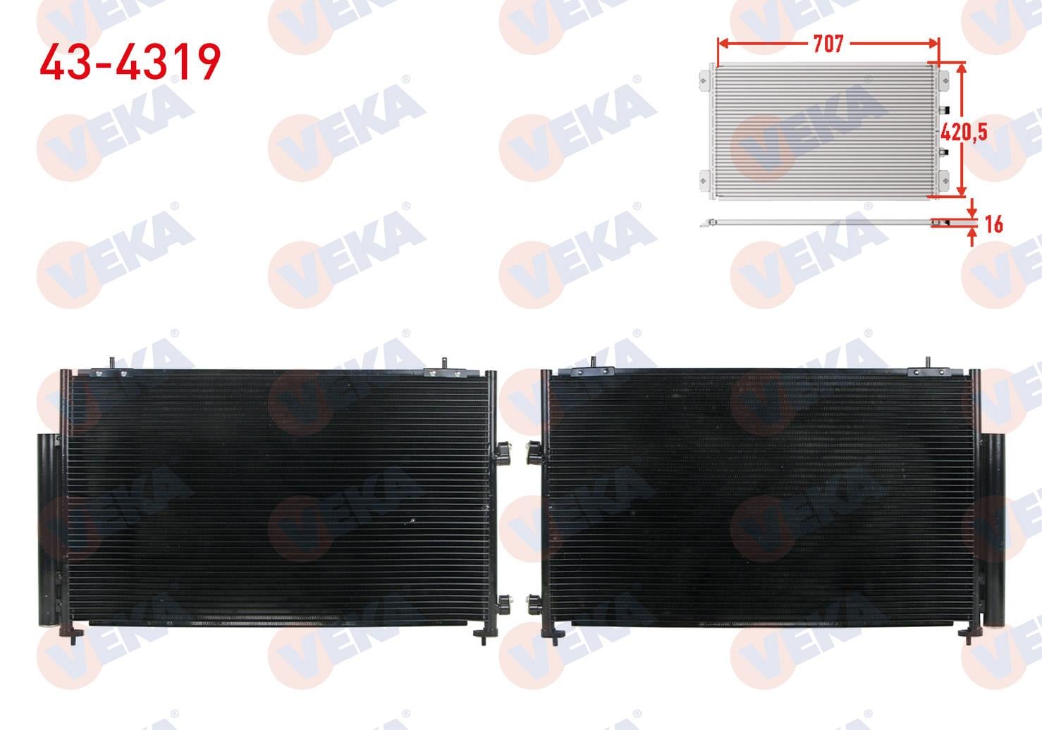 Klima Radyatörü Toyota Rav4 12- Zsa4 Ala4 2.0 D-4d | Veka 434319