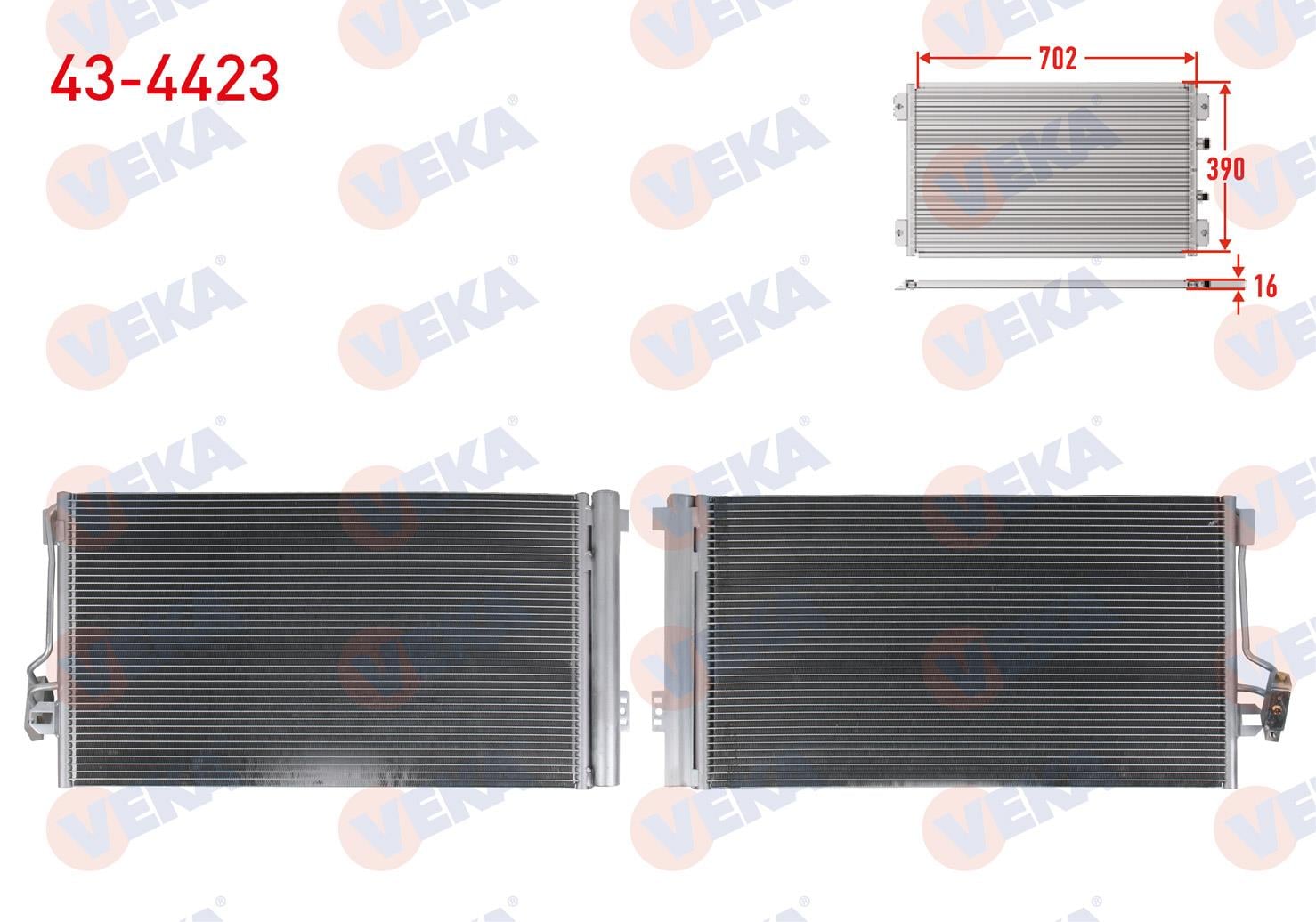 Klima Radyatörü Mercedes Vito (tek Civatalı) 111 2003-sprıinter Vw Lt35 | Veka 434423