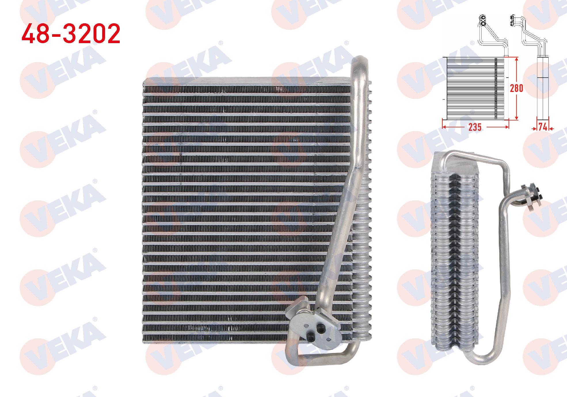 Klima Radyatörü Evaporatörü Borulu 280x235x74 Opel Astra G 1.4 16v 1.6 16v 2005-2009 / Astra F Classıc 1.4i 1998-2002 / Zafır | Veka 483202