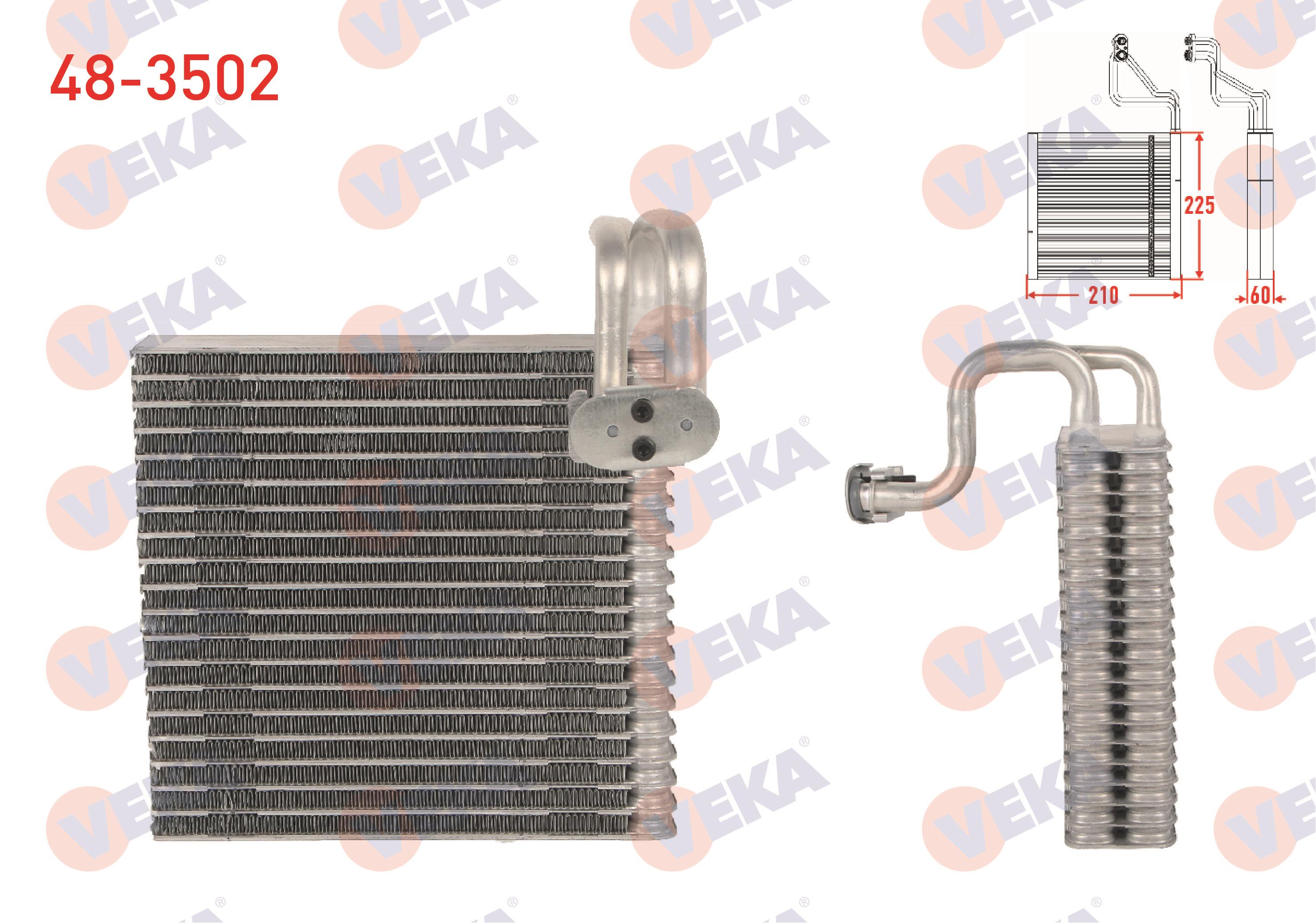 Klima Radyatörü Evaporatörü Borulu 225x210x60 Renault Modus 1.5 Dcı 2004 Dacıa Duster 1.5 Dcı 2010- Logan 1.5 Dcı 2004-201 | Veka 483502