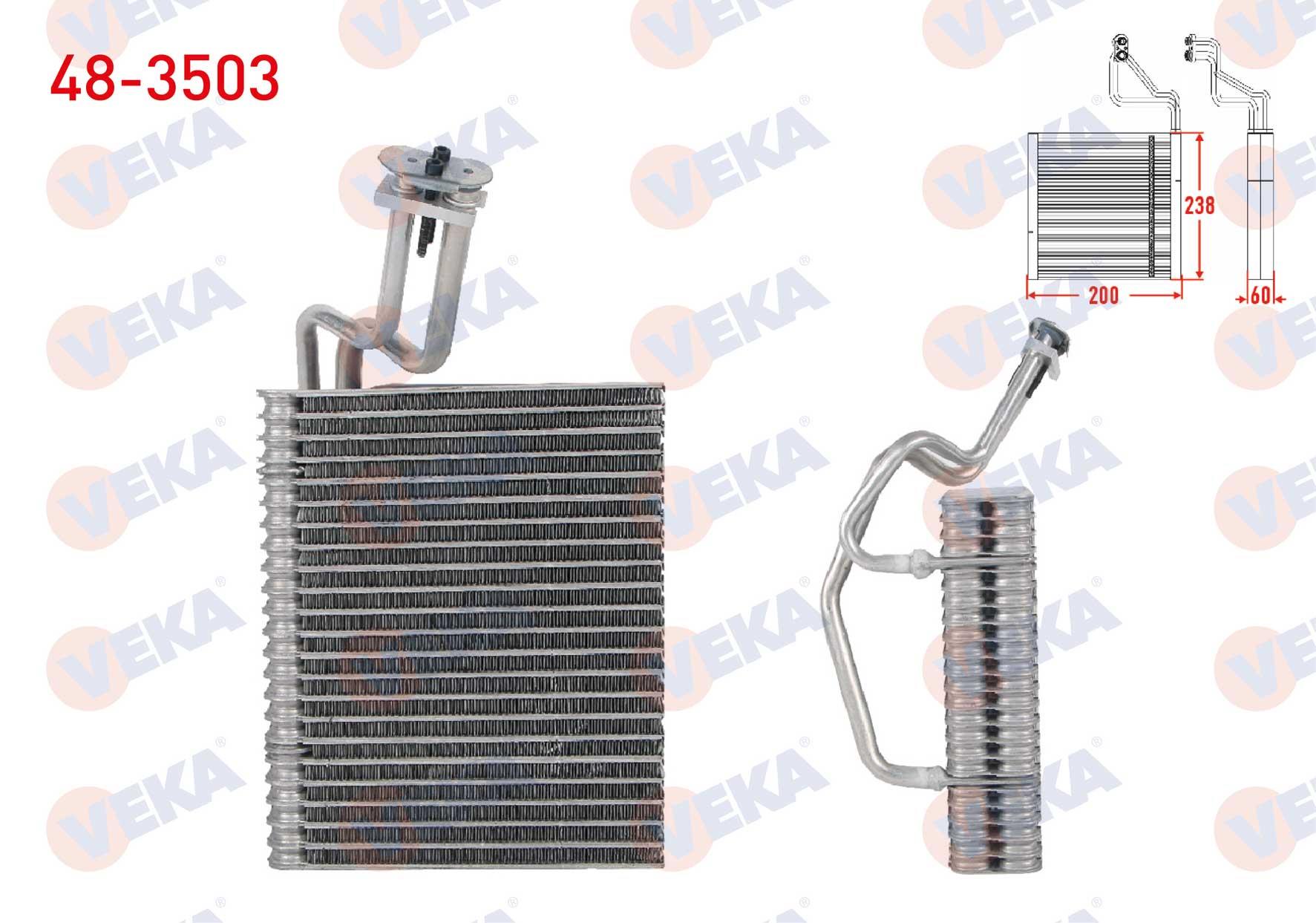 Klima Radyatörü Evaporatörü Borulu 200x238x60 Renault Kangoo 1.5 Dcı -1.6 16v 1998-2008 / Kangoo 1.9 Dcı 2001- / Kangoo Express | Veka 483503