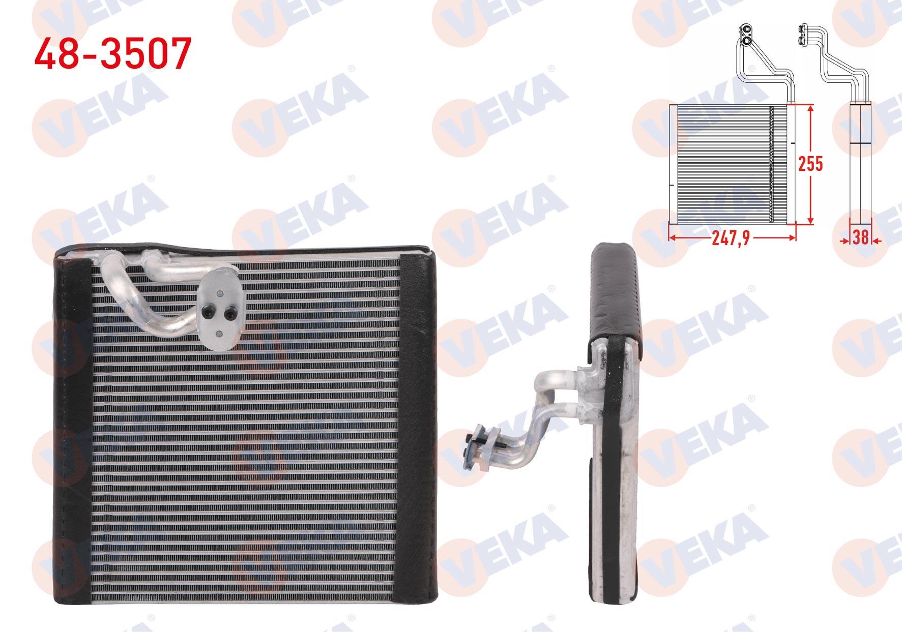 Klima Radyatörü Evaporatörü Kondanser 255x247,9x38 Renault Master Iıı 2010-2019 | Veka 483507