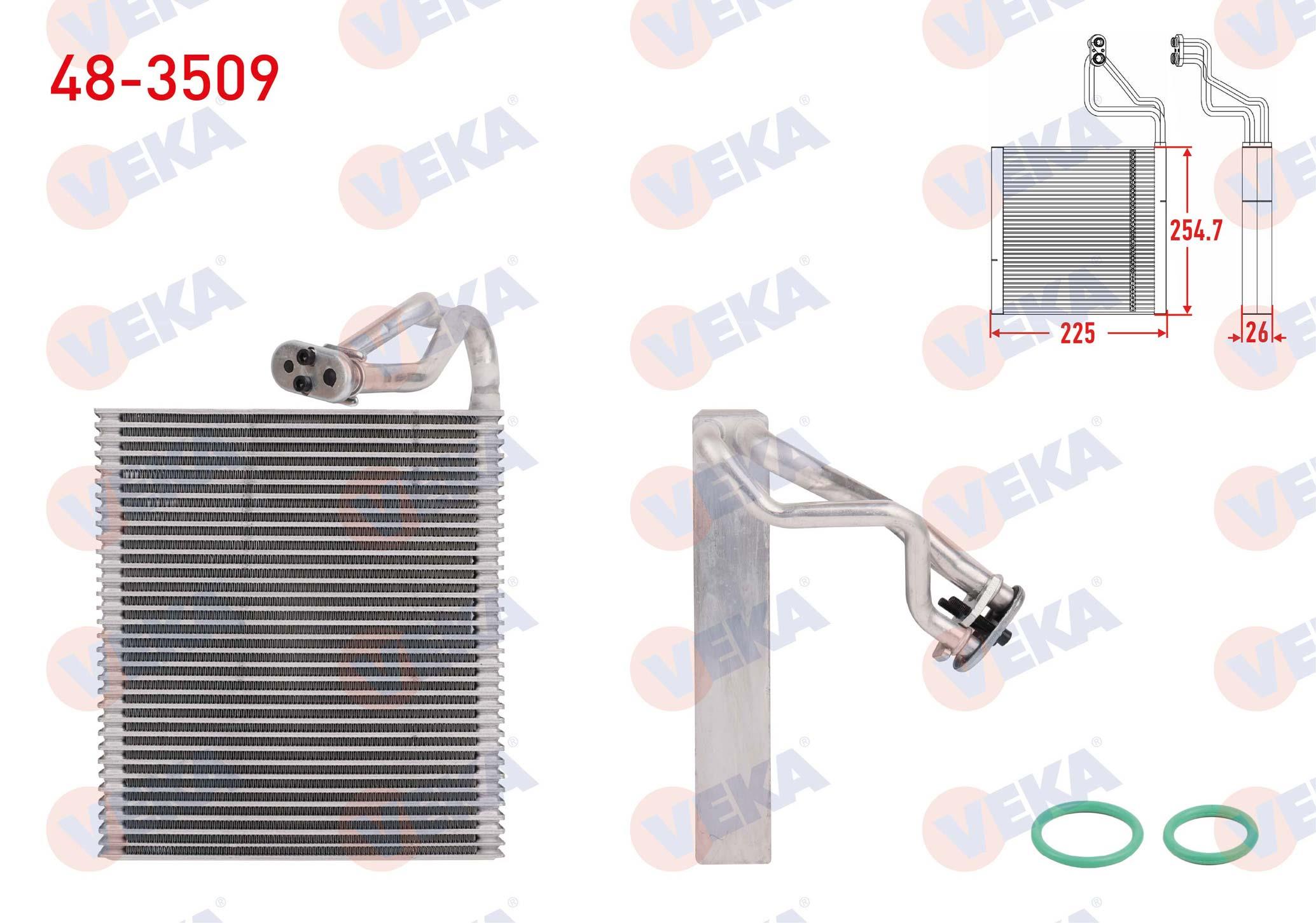 Klima Radyatörü Evaporatörü Borulu 254.7x225x26 Renault Megane Iv 16-	 | Veka 483509