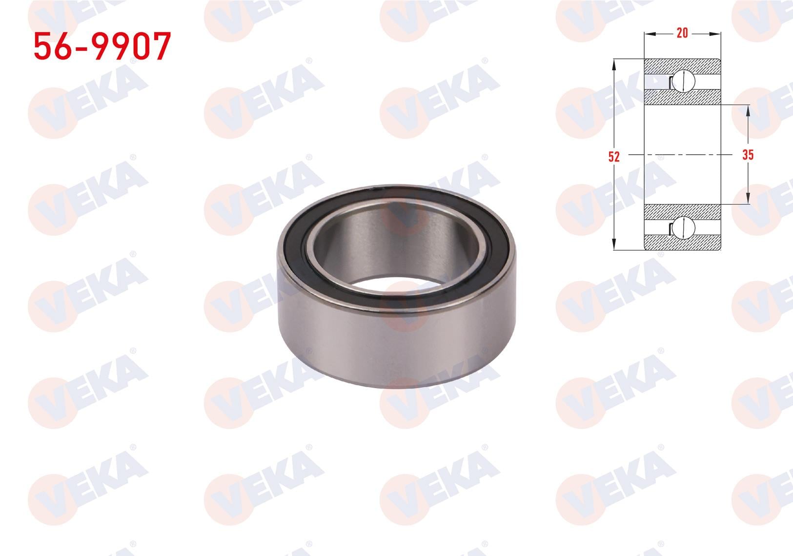 Rulman Klima Rulmanı 35x52x20 | Veka 569907