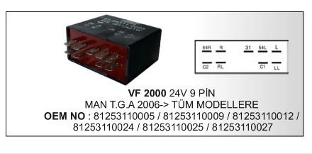 Flaşör 24v 9pin Man Tga 06- | Vertex Vf2000