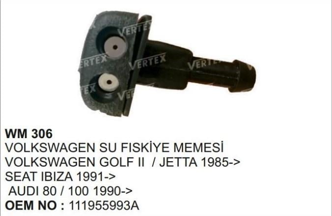 Su Fıskiye Memesi Vw Volkswagen Golf Iı Jetta 85- Seat İbiza 91- Audi 80 100 90- Porsche | Vertex Wm306
