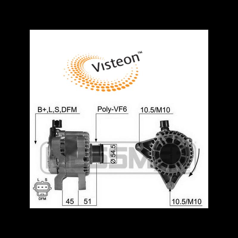 Alternatör 12v 80ah (ina Kasnak) Ford Fiesta Focus 2015001002 2015001034 3s6t10300ad | Vısteon 2015001034
