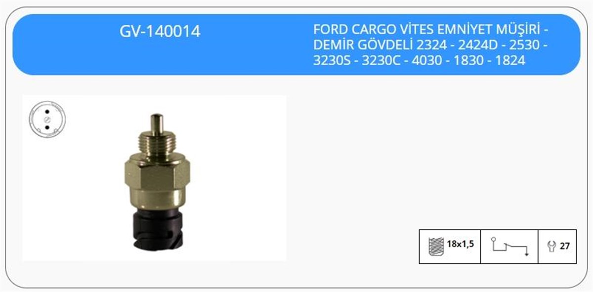 Vites Emniyet Müşürü Demir Gövdeli Ford Cargo | Klf Gv140014