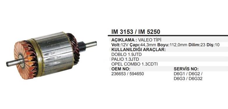 Marş Kollektörü 12v 10diş Albea Multijet Dacıa Logan -44x112x10 Doblo Im3153 Im5250 | Wınwın Im3153