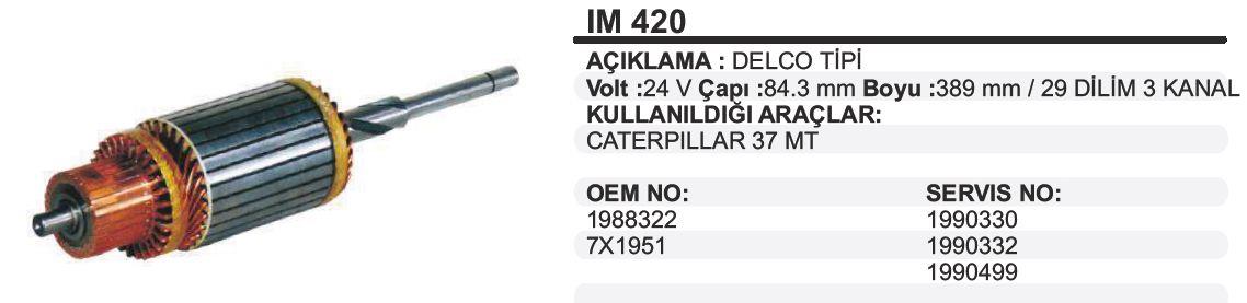 Marş Kollektörü 24v 37mt-samsung-84.3x391x3-ım420 | Wınwın Im420