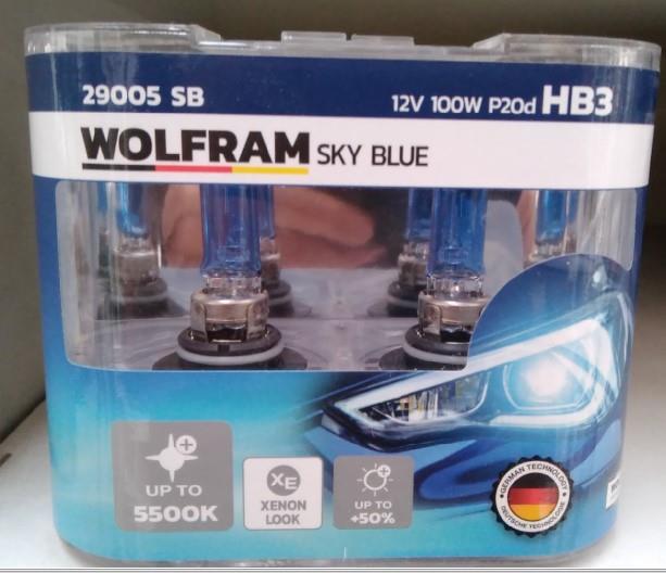 Ampul 12v 100w 9005 65 Hb3 Sky Blue Beyaz Işık Takım P20d | Wolfram 29005sb