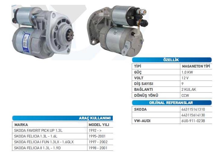 Marş Motoru 12v 9diş Skoda Favorit Felıcıa Valeotip Pinyon Kapağı-mc628 Aes-str4750 Str1205 Str3015 Str60401 | Wutse Str31115