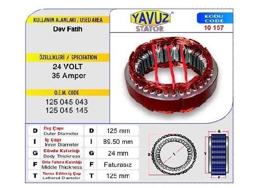 Statör 24v 35ah Dev Fatih*g24*ı89,5*t125* 166024 | Yavuz 10157
