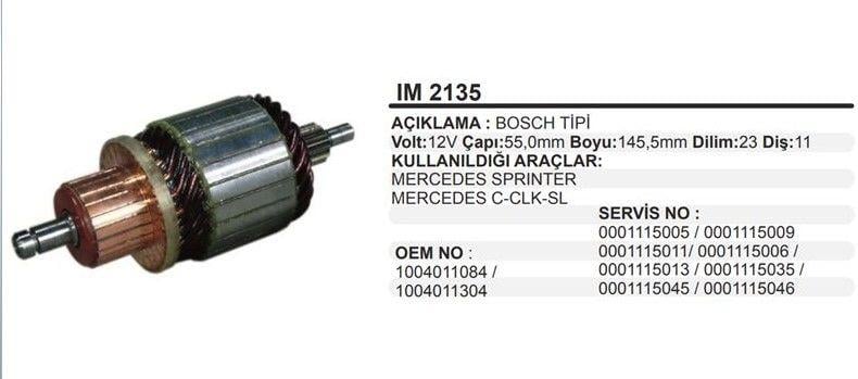 Marş Kollektörü 12v 11diş Merc.sprinter Bmw 55x145.5x11 | Ygt Im2135