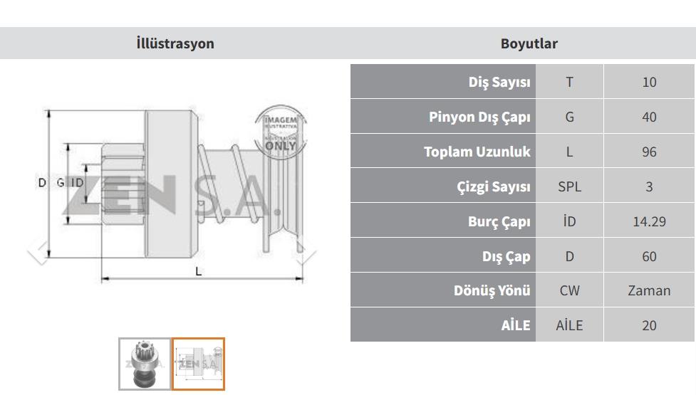 Marş Dişlisi 10diş As 600 Delco Zen0093 | Zen 0093