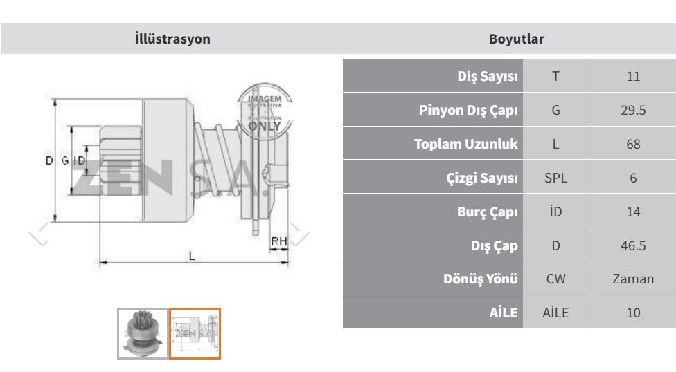 Marş Dişlisi 11 Diş Kartal Lada Niva Düz Zen0213 | Zen 0213