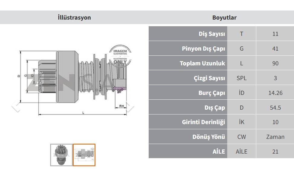 Marş Dişlisi 11diş Magirus Steyr 3 Kanal Zen0227 | Zen 0227
