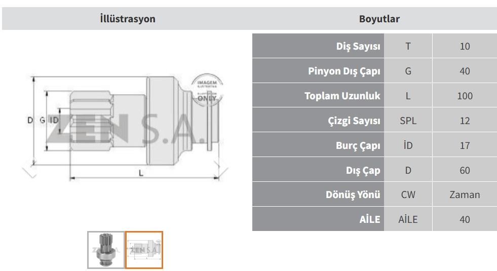Marş Dişlisi 10diş Bedford 7.5 Ton İnce Freze | Zen 0286