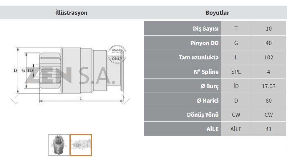 Marş Dişlisi 10diş Suzuki Toyota Mıtsubıshı Zen434 | Zen 0434