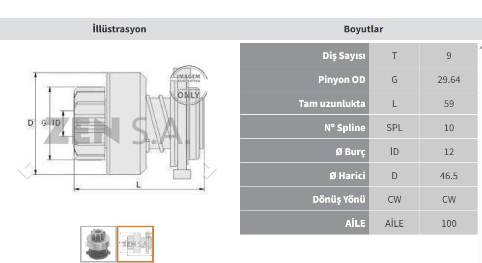 Marş Dişlisi 9diş Bmw-anadol Zen0475 | Zen 0475