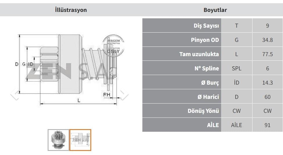 Marş Dişlisi 9diş 50 Nc Normal Freze Zen0601 | Zen 0601