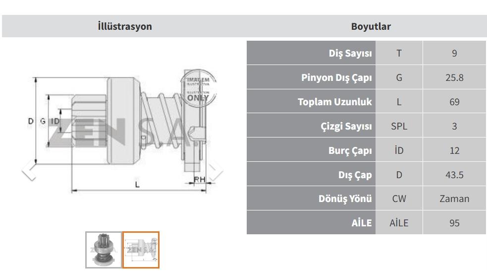 Marş Dişlisi 9diş Chevrolet Gm Isuzu Buıck | Zen 0612