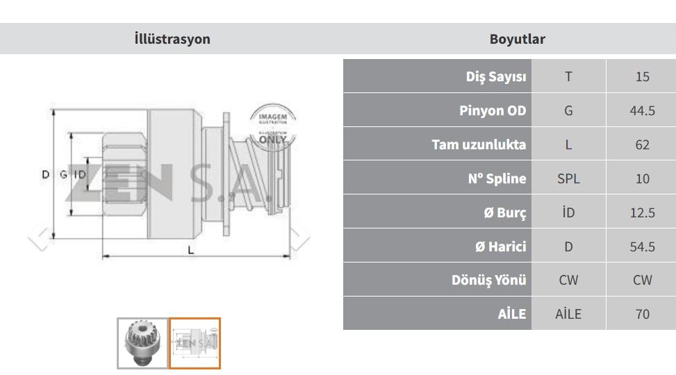 Marş Dişlisi 15diş Hitachi İş Makinası Yanmar Engine Marine Traktor Zen0691 | Zen 0691