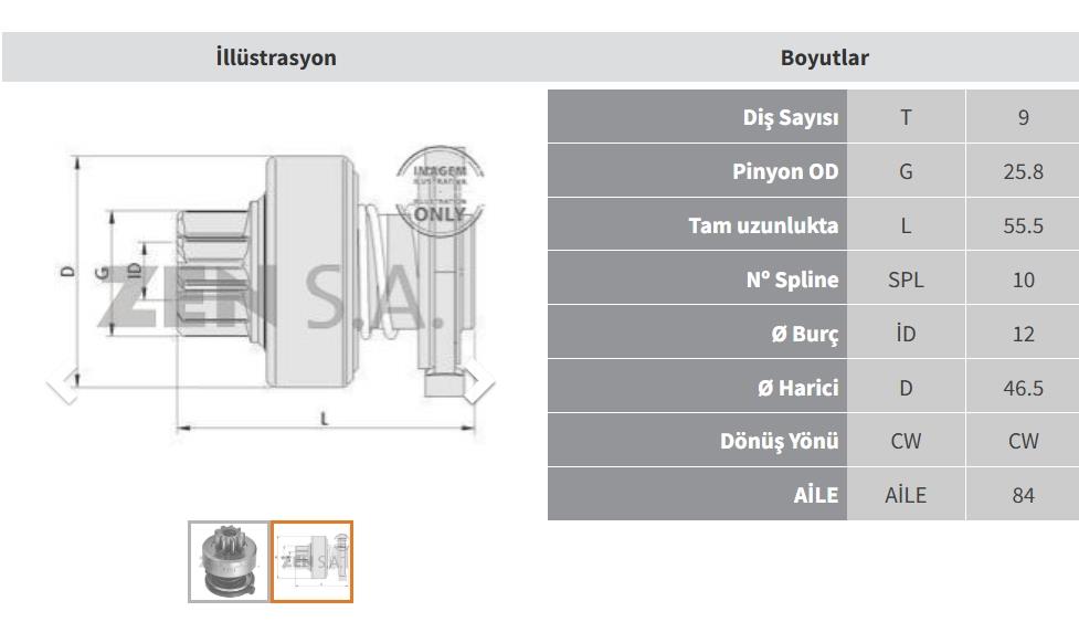 Marş Dişlisi 9diş Vw Polo Seat Volvo  Zen0797 1006209580 | Zen 0797
