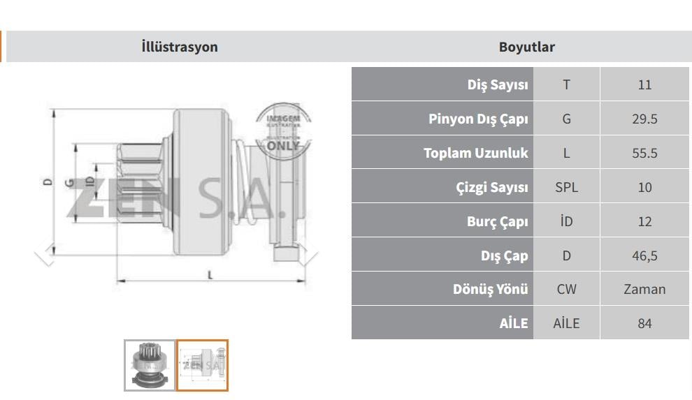 Marş Dişlisi 11diş Bmw 116 316 320 / Fıat Brava / Mını Cooper 1.4 1.6 1.6d | Zen 0855