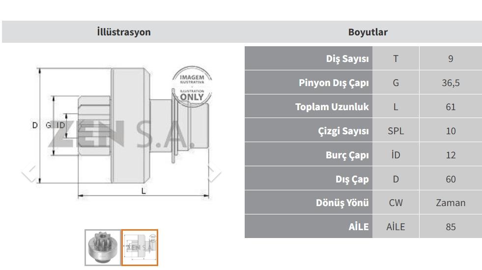 Marş Dişlisi 9diş Ford Ranger / Mercedes Benz Sprınter | Zen 0916
