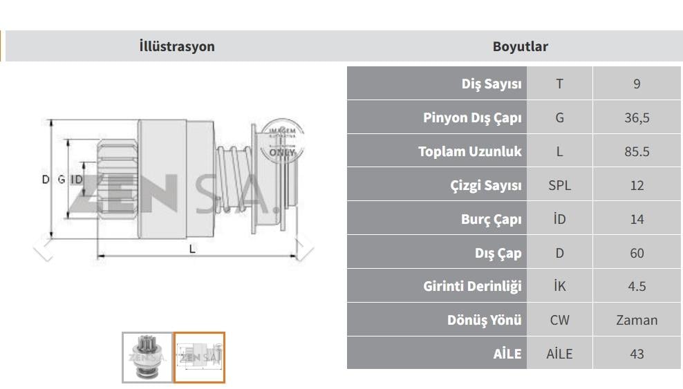 Marş Dişlisi 9diş 28mt Mercedes | Zen 1112
