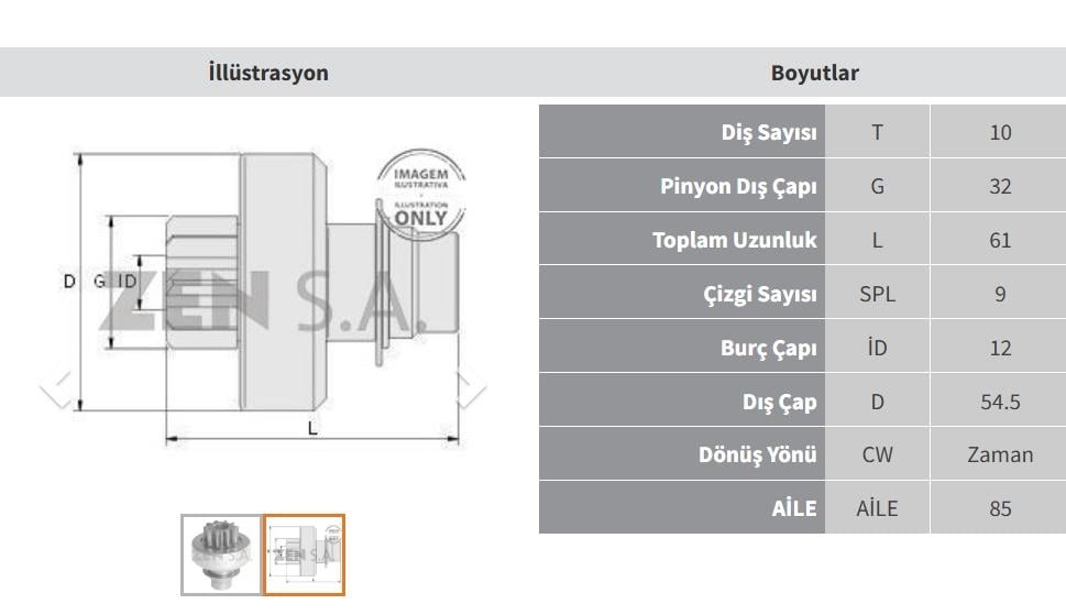 Marş Dişlisi 10diş Renault Clio Laguna Zen1162 | Zen 1162