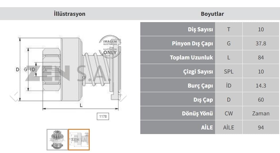 Marş Dişlisi 10diş Ford Cargo Euro Otobüs Man Zen1178 | Zen 1178