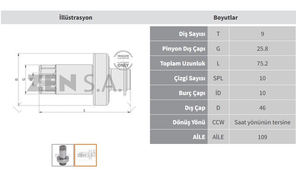 Marş Dişlisi 9diş Volkswagen Polo / Lupo | Zen 1534