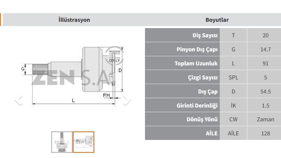Marş Dişlisi 20 Diş Mercedes A170 Cdı Mıts. L200 | Zen 1563