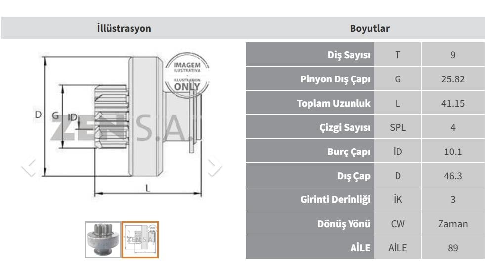Marş Dişlisi 9diş Valeo Tip Renault Peugeot Megane Scenic Sandero Logan Kilitli Freze | Zen 1755