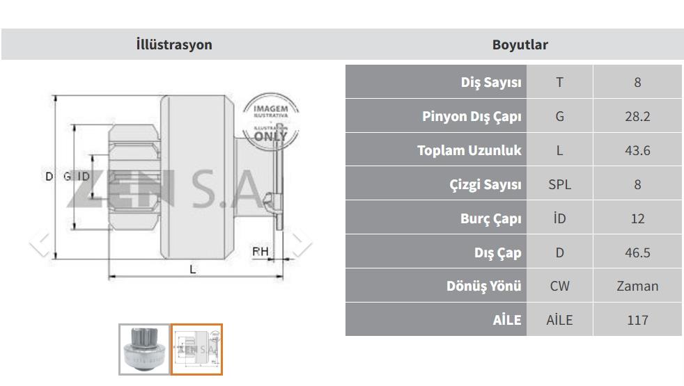Marş Dişlisi 8diş Hyundai Elentra Coupe I40 2 Dıslısı 8 Dıs Hyundaı Accent Getz 1.5 Crdı I20 I30 1.6 Crdı / Kıa Rıo Iı | Zen 1775