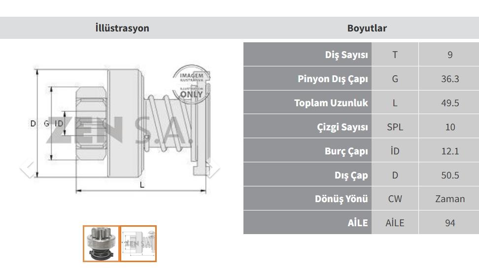 Marş Dişlisi 9diş Fiat Ducato Boxer Pejo Zen1790 | Zen 1790