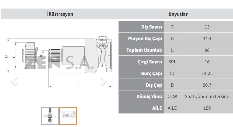 Marş Dişlisi 13diş Audi Vw Golf Passat Beetle Jetta Seat Altea Leon / Skoda Octavıa / Vw Caddy Golf 1.6 Tdı | Zen 1826