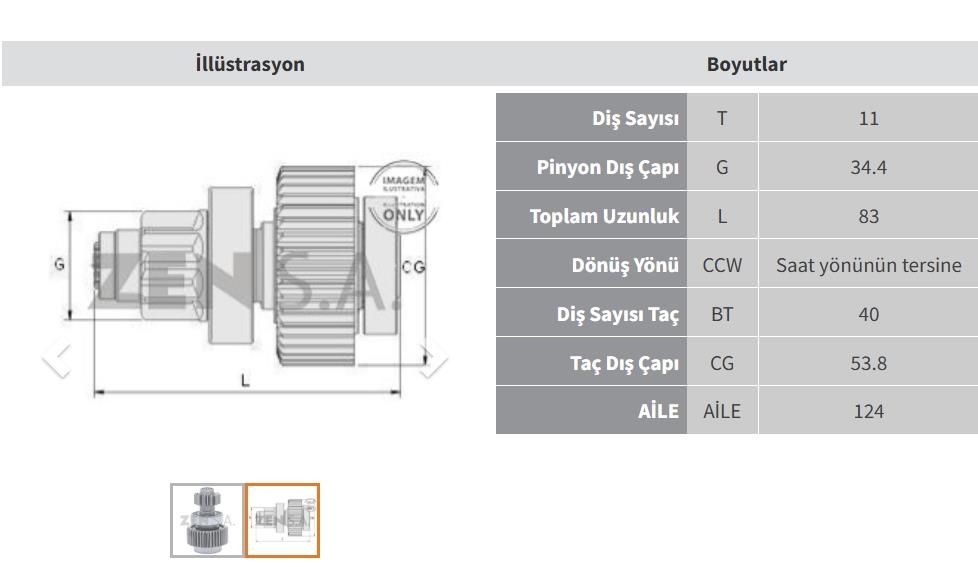 Marş Dişlisi 11diş (ccw) Honda Accord Cıvıc 2.0 Tdı / Land Rover Freelander 2.0 D / Rover 200-218-25-418-420-4 | Zen 1958