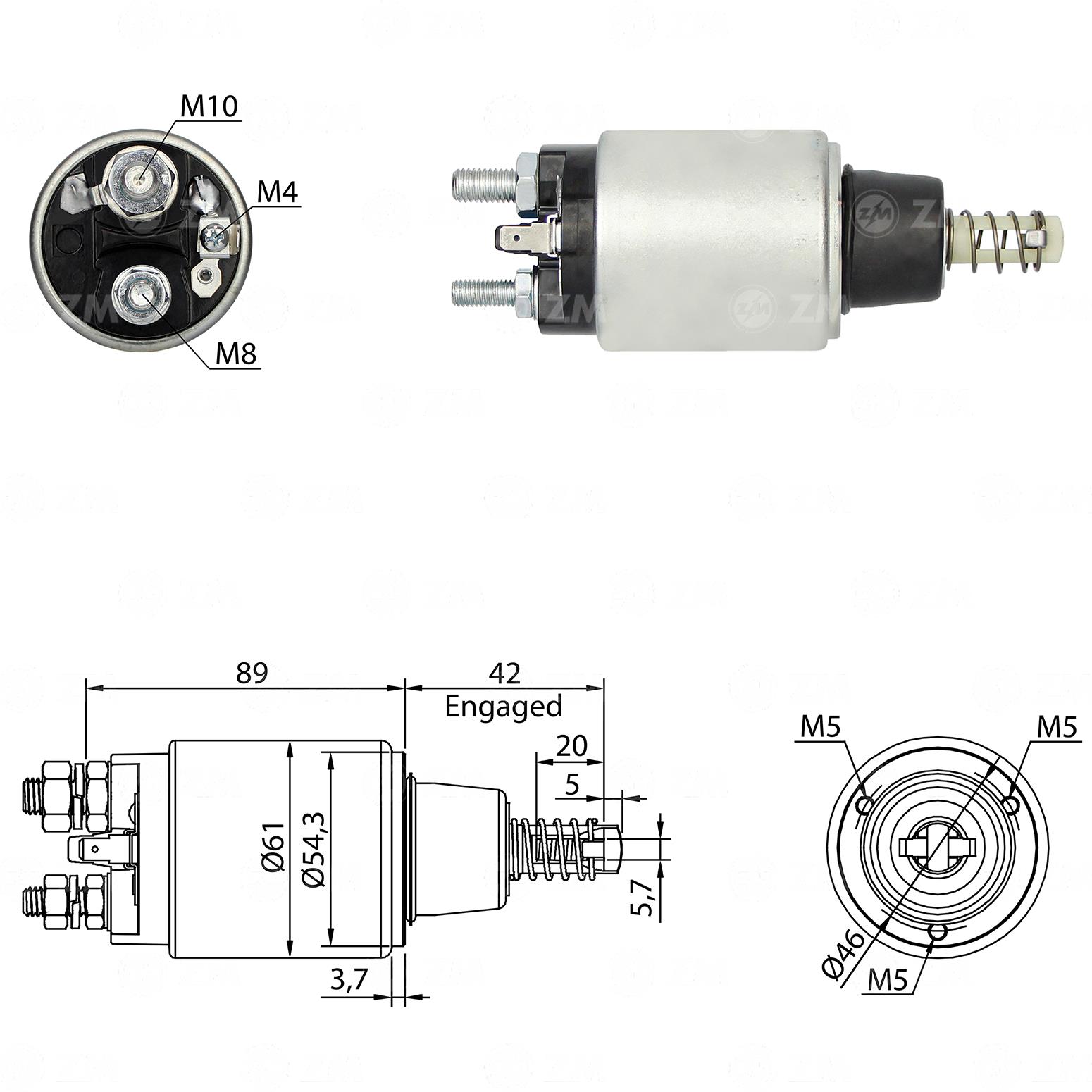 Marş Otomatiği 12v Bosch Tip Newholland Traktör 2339402115 Zm1640 | Zm 1640