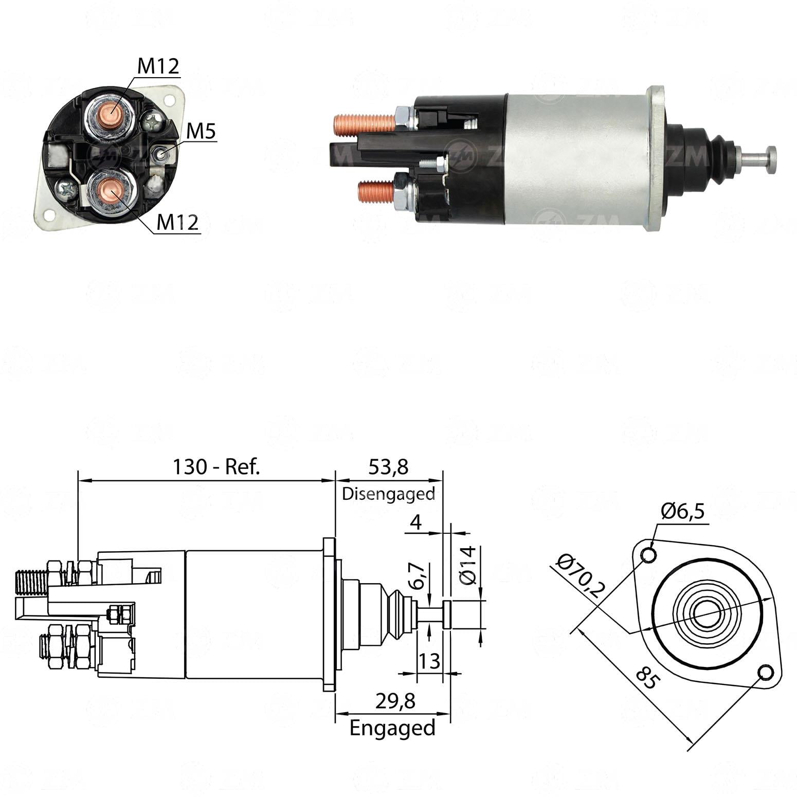 Marş Otomatiği 24v 38mt Cummıns Motor Daewoo Jeneratör Jenaratör | Zm 1840