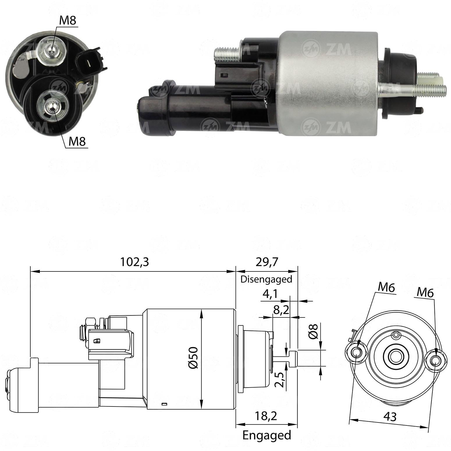 Marş Otomatiği 12v Pistonlu Honda Cıvıc Fb5 Sabit | Zm 3705