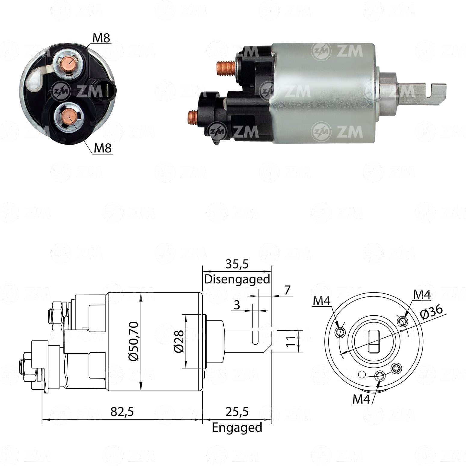 Marş Otomatiği 12v Honda Accord Shuttle (kısa Pıston) | Zm 604