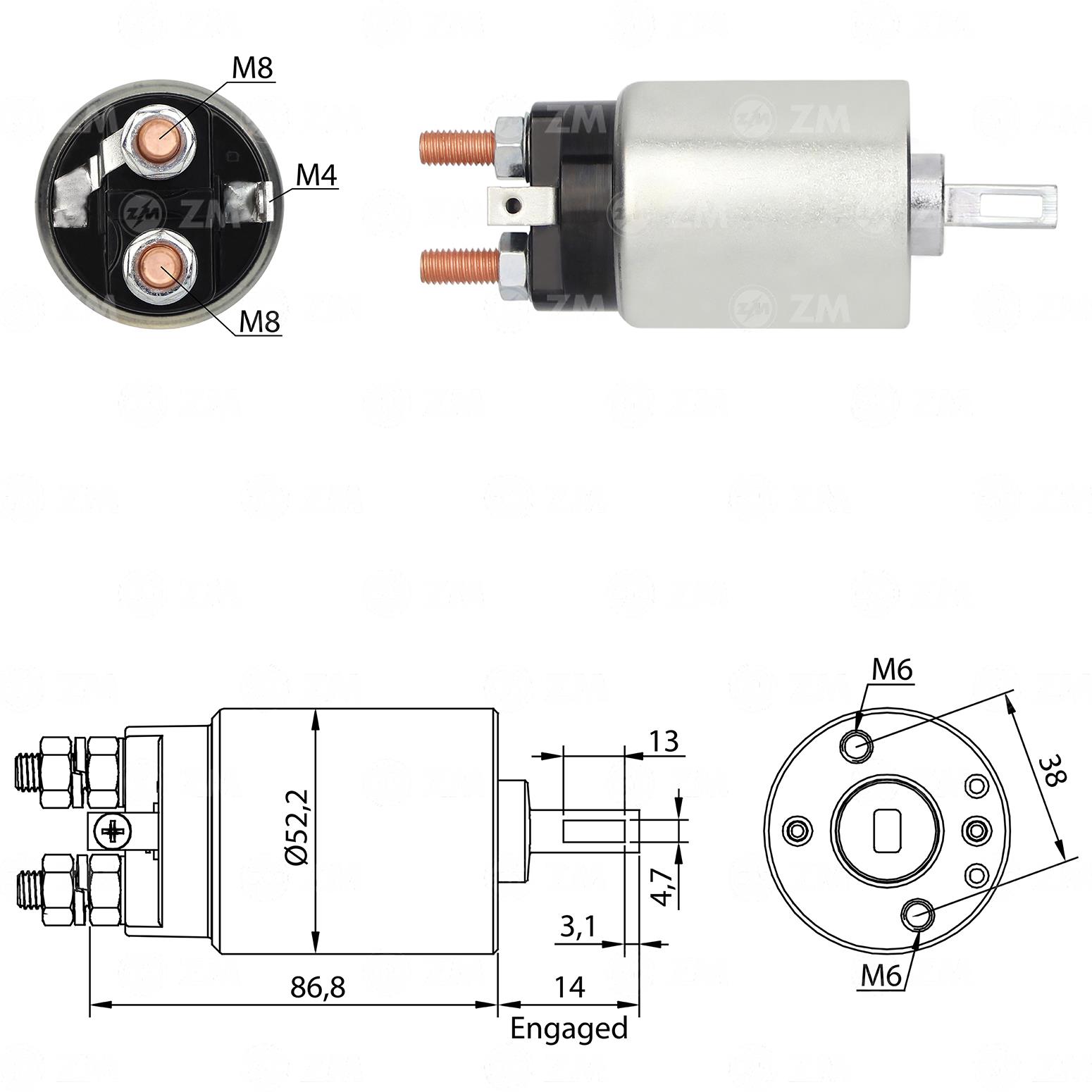 Marş Otomatiği 12v Johndeere Nissan Mustang Yanmar Takeuchı | Zm 689