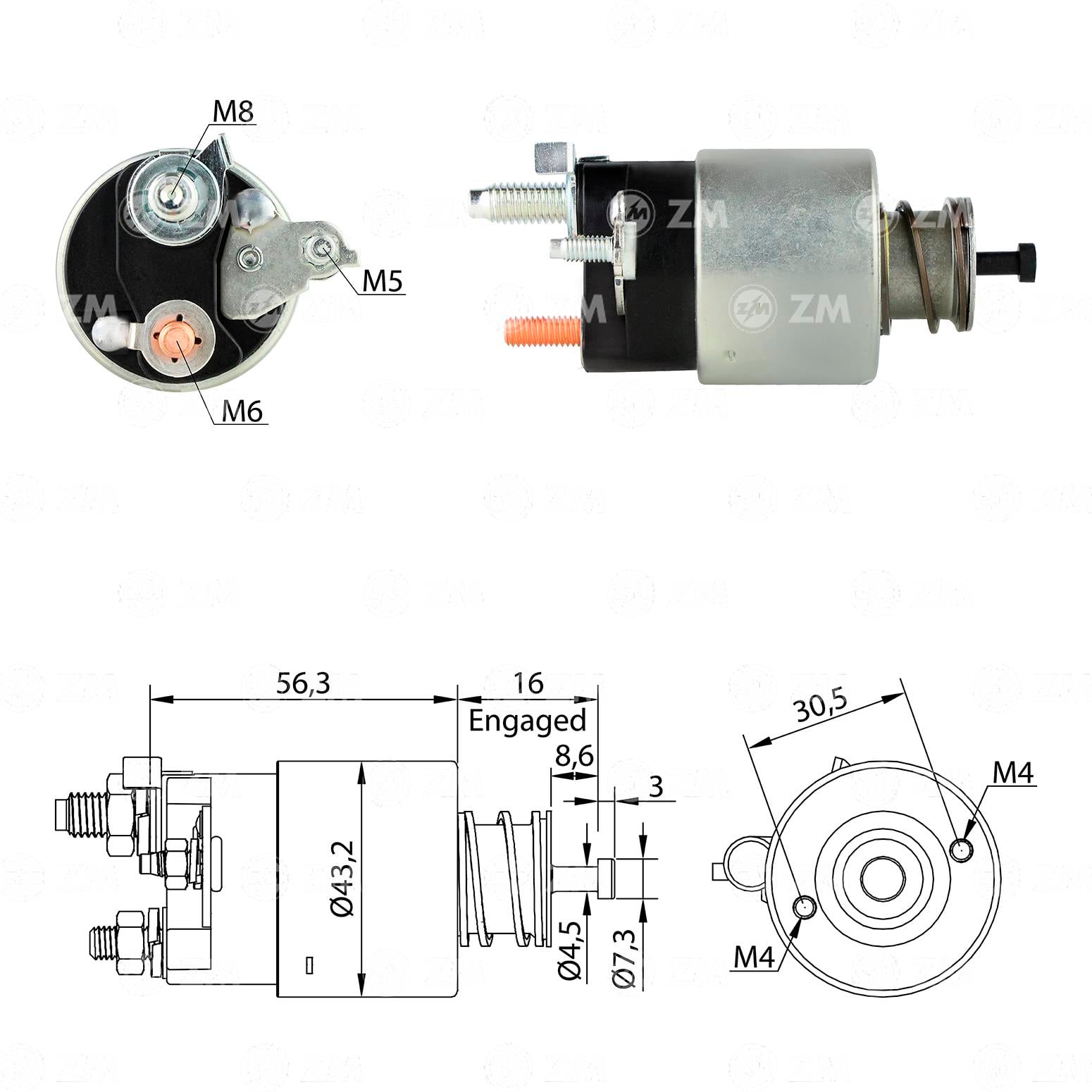 Marş Otomatiği 12v Nissan March Mıcra Note Versa Küçük Otomatik 5mm Cıvatalı | Zm 7391