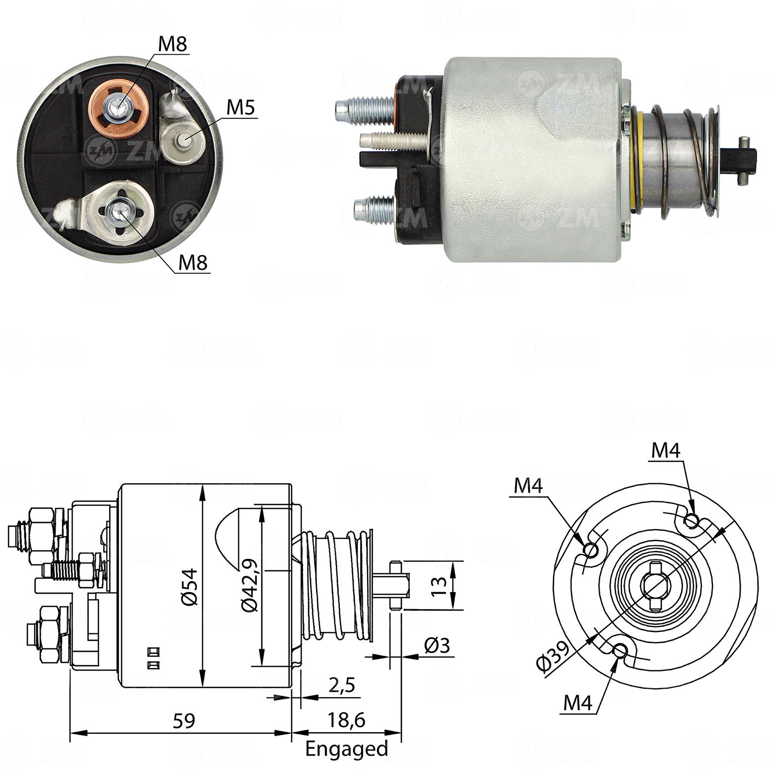 Marş Otomatiği 12v 3delik Pistonlu Megane Iı Ym Clio Sandero | Zm 7492