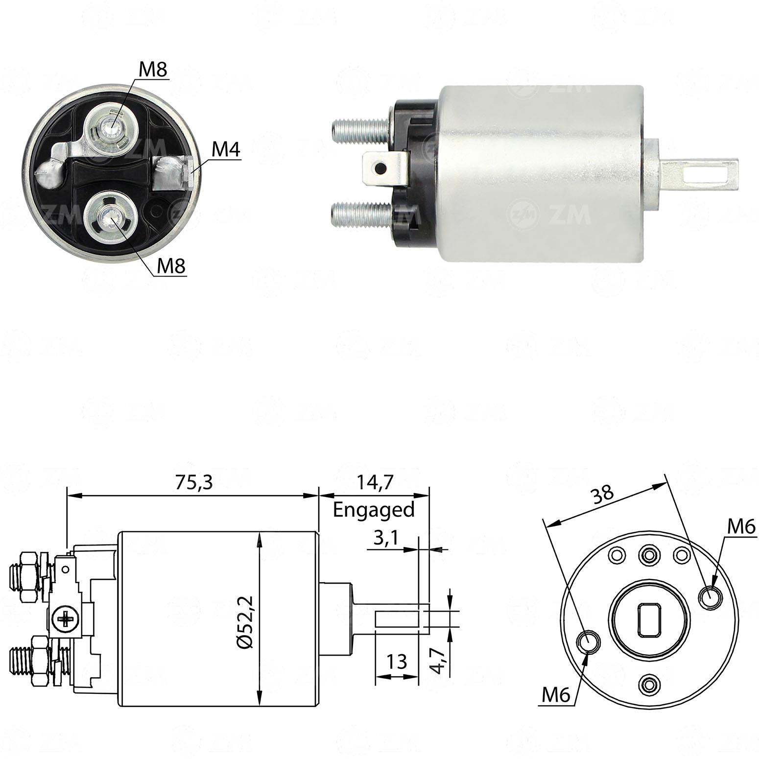 Marş Otomatiği 12v Chevrolet Isuzu Gm Thermo King Hıtachı Tipi | Zm 780